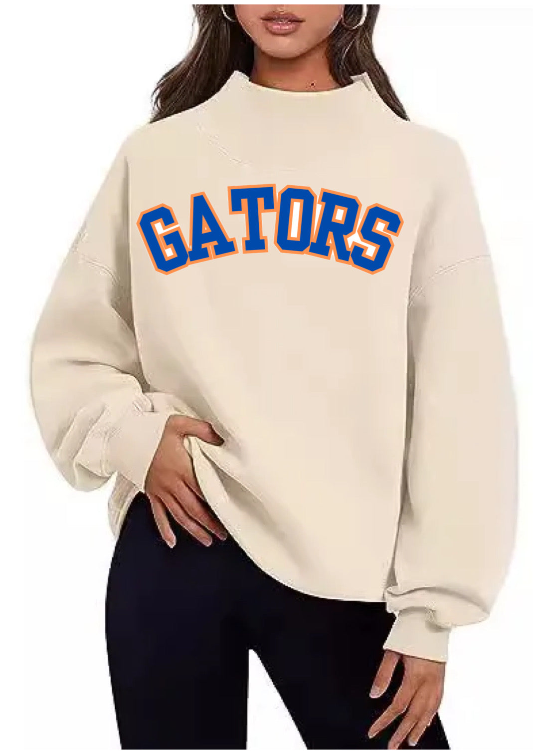 Personalized GAME DAY College Mock Neck Sweatshirt