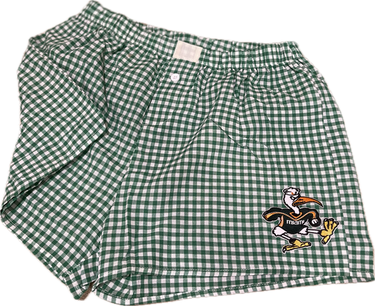 Game day Women’s Gingham Pattern College Boxer Shorts